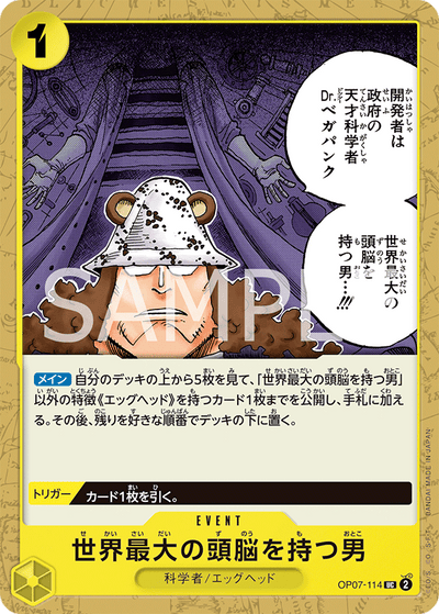 He Possesses the World's Most Brilliant Mind OP07-114 500 Years in the Future One Piece Karte