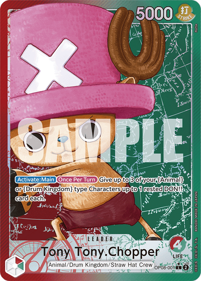 Tony Tony.Chopper OP08-001 (Parallel 1) Two Legends One Piece Karte