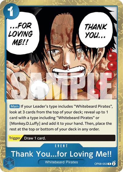 Thank You...for Loving Me!! OP08-053 Two Legends One Piece Karte