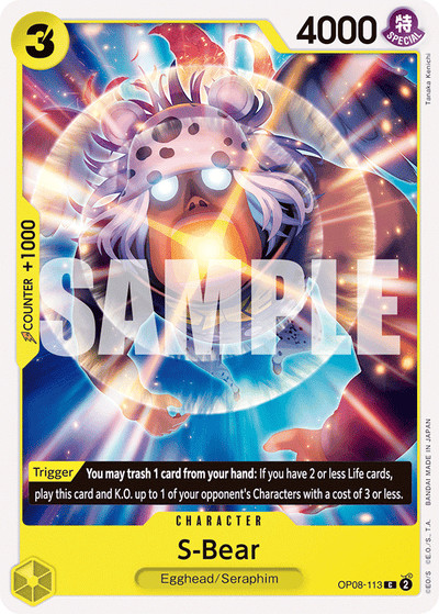 S-Bear OP08-113 Two Legends One Piece Karte
