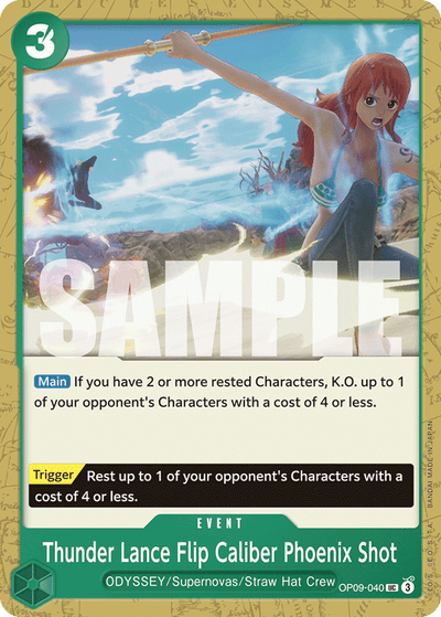 Thunder Lance Flip Caliber Phoenix Shot OP09-040 Emperors in the New World One Piece Karte
