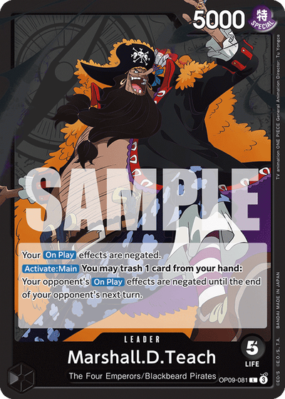Marshall.D.Teach OP09-081 Emperors in the New World One Piece Karte