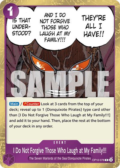 I Do Not Forgive Those Who Laugh at My Family!!! OP10-078 Royal Blood One Piece Karte
