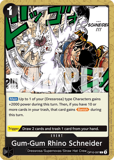 Gum-Gum Rhino Schneider OP10-097 Royal Blood One Piece Karte