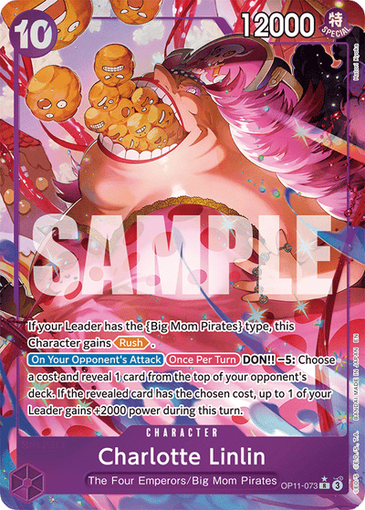 Charlotte Linlin OP11-073 (Parallel 1) A Fist of Divine Speed One Piece Karte