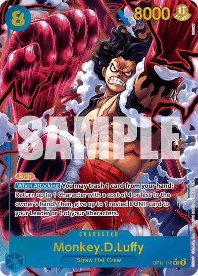Monkey.D.Luffy OP11-118 (Parallel 1) A Fist of Divine Speed One Piece Karte