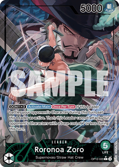 Roronoa Zoro OP12-020 (Parallel 1) Legacy of the Master One Piece Karte