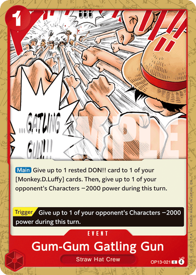 Gum-Gum Gatling Gun OP13-021 Carrying On His Will One Piece Karte