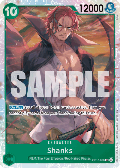 Shanks OP13-028 Carrying On His Will One Piece Karte