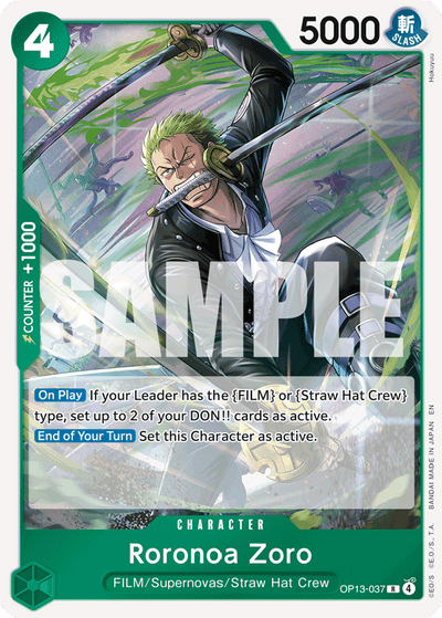Roronoa Zoro OP13-037 Carrying On His Will One Piece Karte