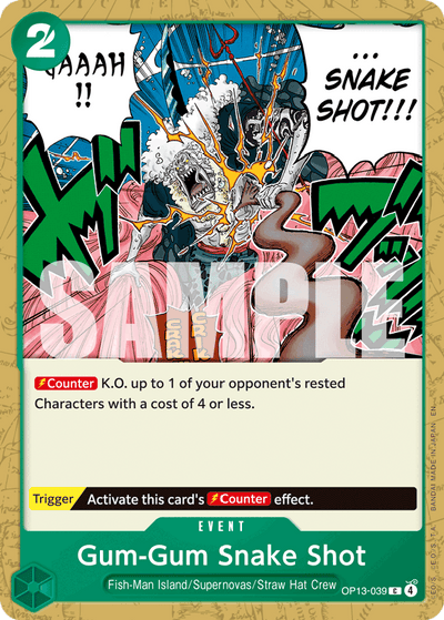 Gum-Gum Snake Shot OP13-039 Carrying On His Will One Piece Karte