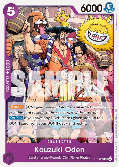 Kouzuki Oden OP13-063 Carrying On His Will One Piece Karte