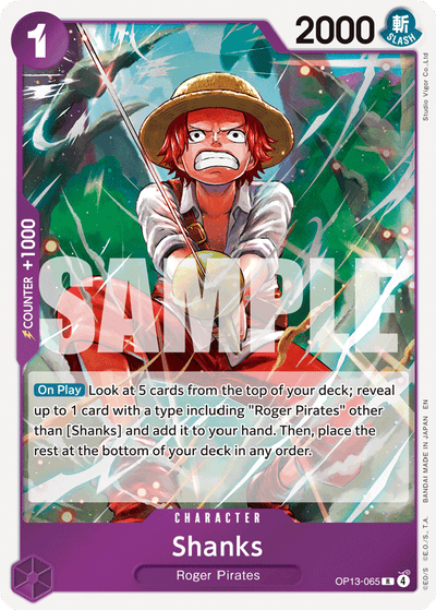 Shanks OP13-065 Carrying On His Will One Piece Karte