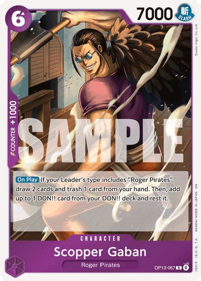 Scopper Gaban OP13-067 Carrying On His Will One Piece Karte