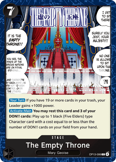 The Empty Throne OP13-099 Carrying On His Will One Piece Karte