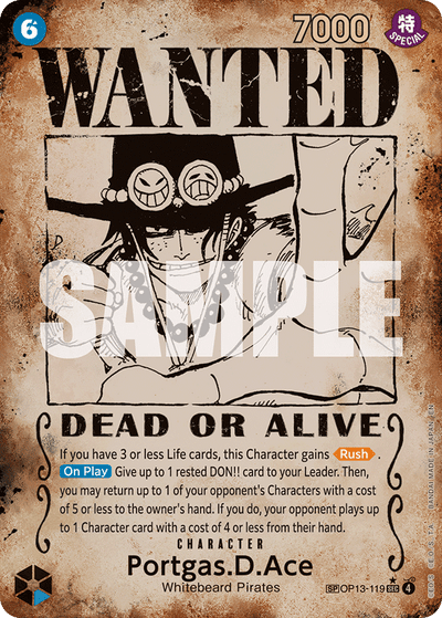 Portgas.D.Ace OP13-119 (Parallel 4) Carrying On His Will One Piece Karte