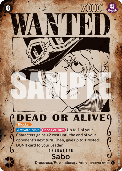 Sabo OP13-120 (Parallel 4) Carrying On His Will One Piece Karte