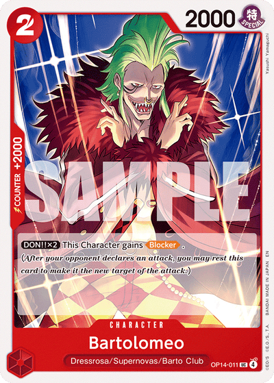 Bartolomeo OP14-011 The Azure Sea's Seven One Piece Karte