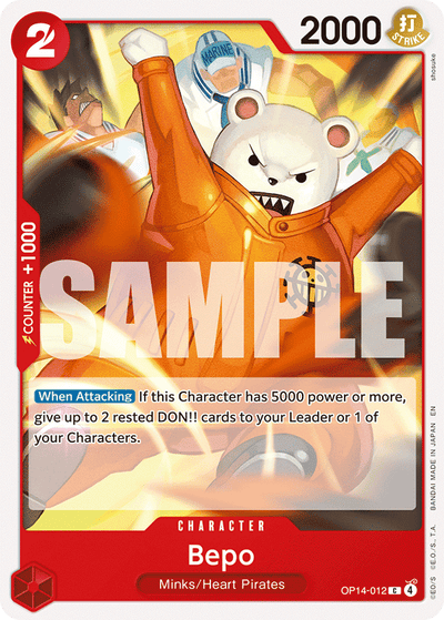 Bepo OP14-012 The Azure Sea's Seven One Piece Karte
