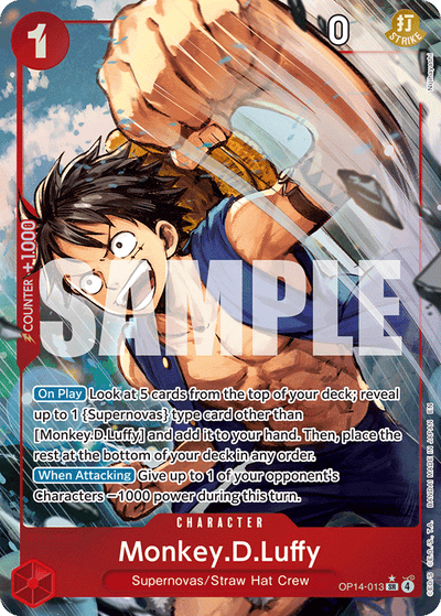 Monkey.D.Luffy OP14-013 (Parallel 1) The Azure Sea's Seven One Piece Karte