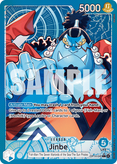 Jinbe OP14-040 (Parallel 1) The Azure Sea's Seven One Piece Karte