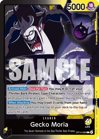 Gecko Moria OP14-080 The Azure Sea's Seven One Piece Karte