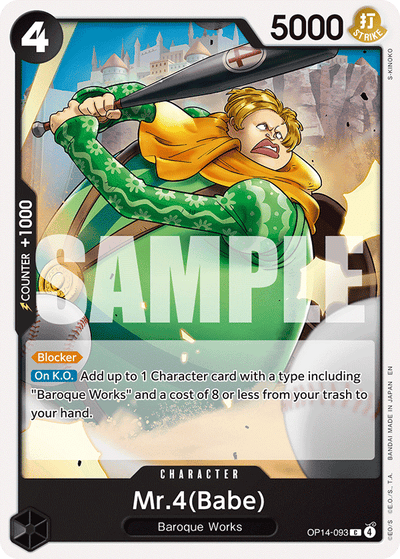 Mr.4(Babe) OP14-093 The Azure Sea's Seven One Piece Karte