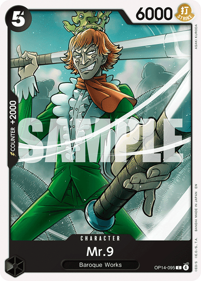 Mr.9 OP14-095 The Azure Sea's Seven One Piece Karte