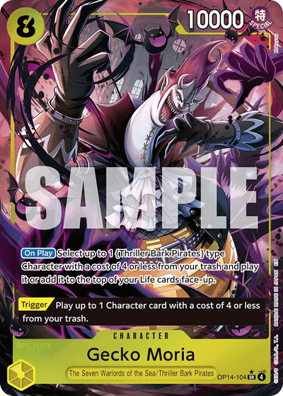 Gecko Moria OP14-104 (Parallel 1) The Azure Sea's Seven One Piece Karte