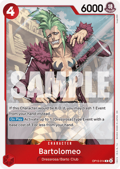 Bartolomeo OP15-014 Adventure on Kami's Island One Piece Karte