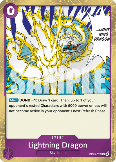 Lightning Dragon OP15-077 Adventure on Kami's Island One Piece Karte