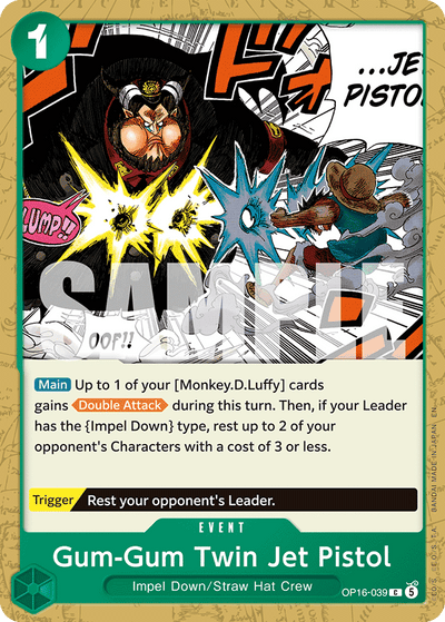 Gum-Gum Twin Jet Pistol OP16-039 The Time of Battle One Piece Karte