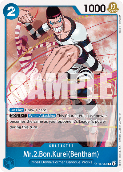 Mr.2.Bon.Kurei(Bentham) OP16-055 The Time of Battle One Piece Karte