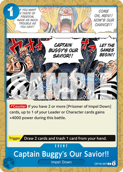 Captain Buggy's Our Savior!! OP16-057 The Time of Battle One Piece Karte
