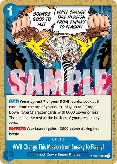 We'll Change This Mission from Sneaky to Flashy! OP16-059 The Time of Battle One Piece Karte