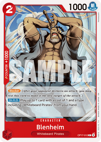 Blenheim OP17-012 The World's Strongest Warriors One Piece Karte