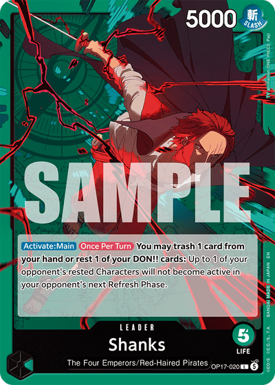 Shanks OP17-020 The World's Strongest Warriors One Piece Karte