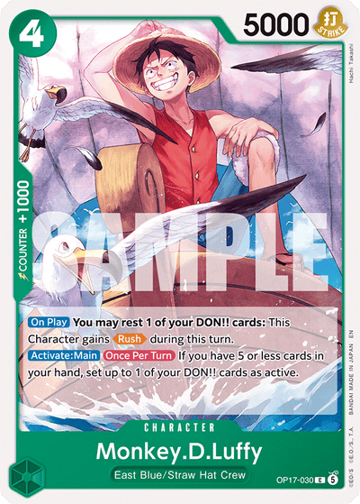 Monkey.D.Luffy OP17-030 The World's Strongest Warriors One Piece Karte