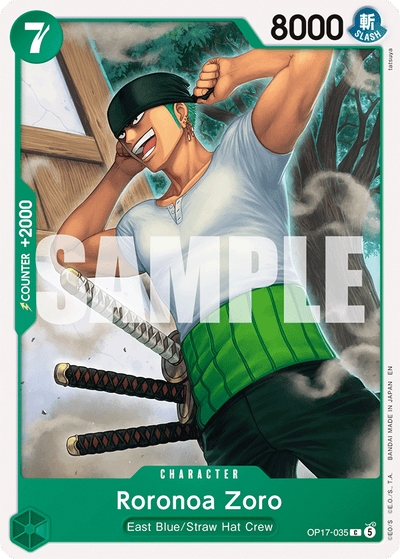 Roronoa Zoro OP17-035 The World's Strongest Warriors One Piece Karte