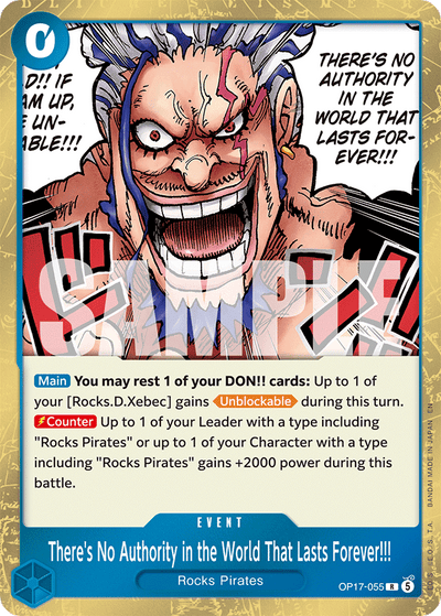 There's No Authority in the World That Lasts Forever!!! OP17-055 The World's Strongest Warriors One Piece Karte