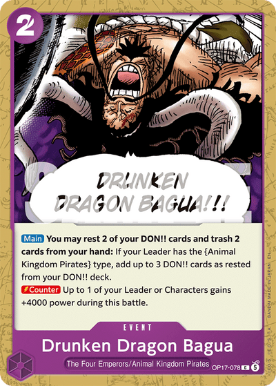 Drunken Dragon Bagua OP17-078 The World's Strongest Warriors One Piece Karte