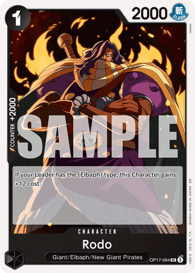 Rodo OP17-094 The World's Strongest Warriors One Piece Karte
