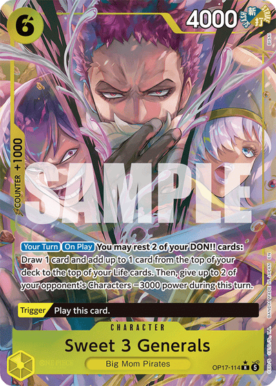 Sweet 3 Generals OP17-114 (Parallel 1) The World's Strongest Warriors One Piece Karte
