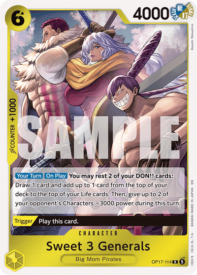 Sweet 3 Generals OP17-114 The World's Strongest Warriors One Piece Karte