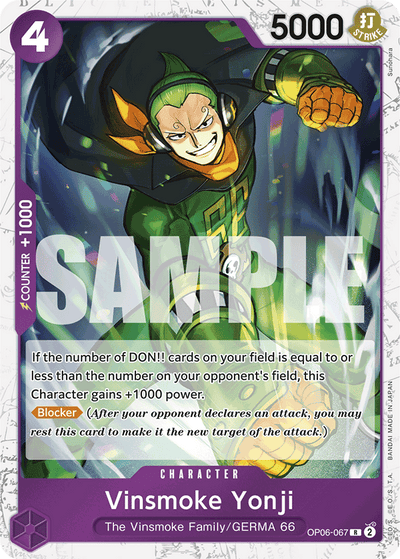 Vinsmoke Yonji OP06-067 (Parallel 2) One Piece Card The Best One Piece Karte