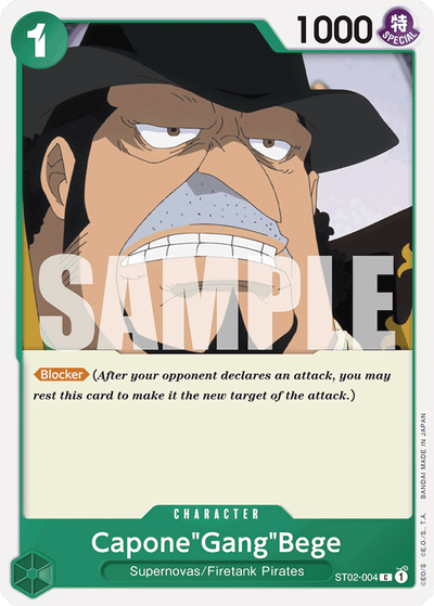 Capone"Gang"Bege ST02-004_r1 One Piece Card The Best One Piece Karte