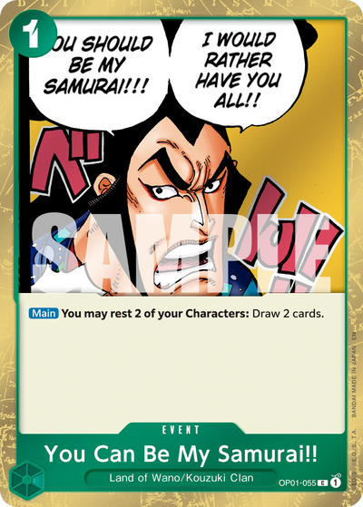 You Can Be My Samurai!! OP01-055 (Parallel 1) One Piece Card The Best Vol. 2 One Piece Karte