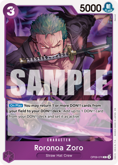 Roronoa Zoro OP09-076_r2 One Piece Card The Best Vol. 2 One Piece Karte