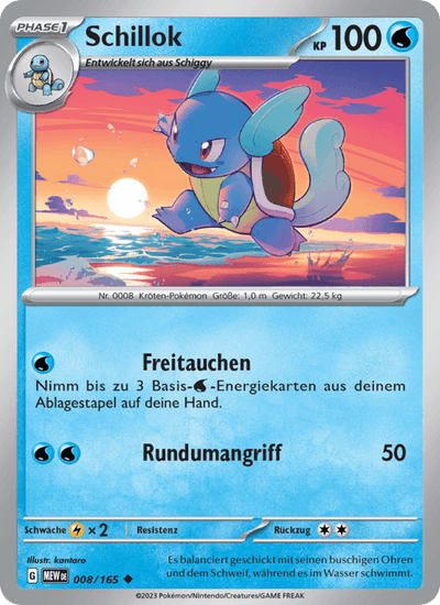 Schillok 008/165 151 Pokémon Karte