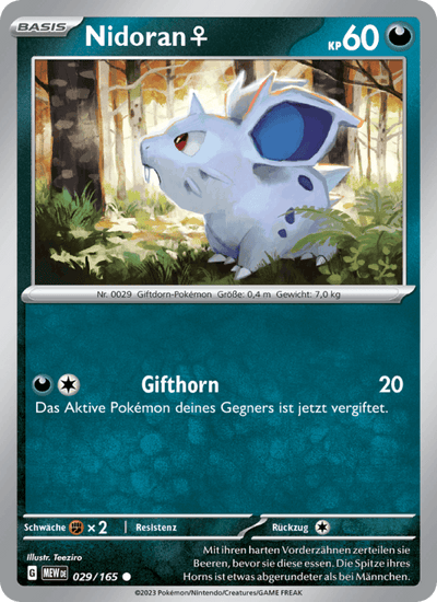 Nidoran♀ 029/165 151 Pokémon Karte